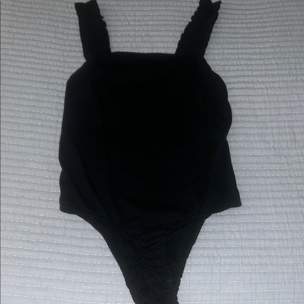 Listicle Black Womens Bodysuit